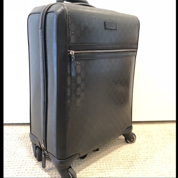 Gucci Black Imprime & Leather Carry-On Suitcase - Picture 5 of 8